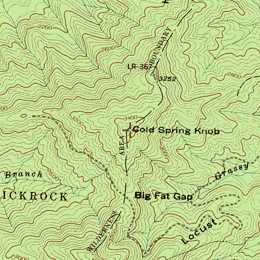 Topographic Map of Cold Spring Knob, NC