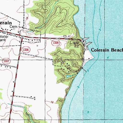 Topographic Map of Colerain Beach, NC