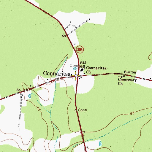 Topographic Map of Connaritsa, NC