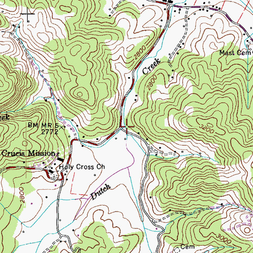Topographic Map of Craborchard Creek, NC