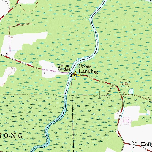 Topographic Map of Cross Landing, NC