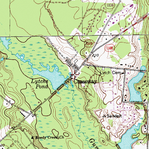 Topographic Map of Crossway, NC