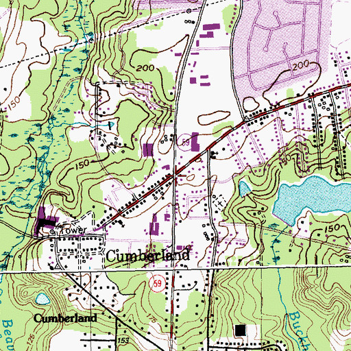 Topographic Map of Cumberland, NC