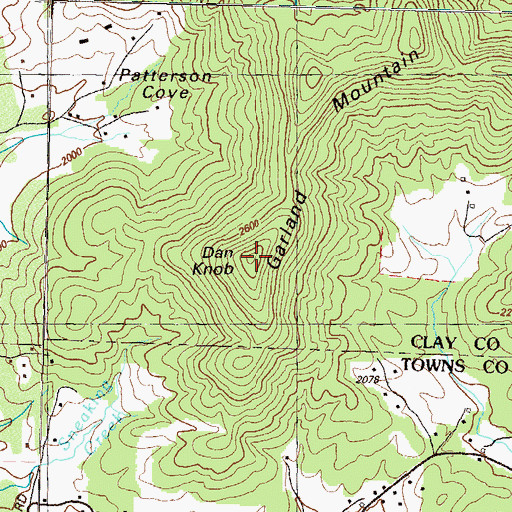 Topographic Map of Dan Knob, NC