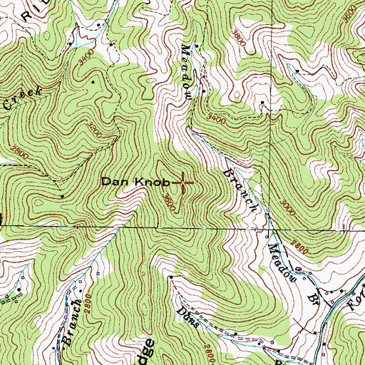 Topographic Map of Dan Knob, NC