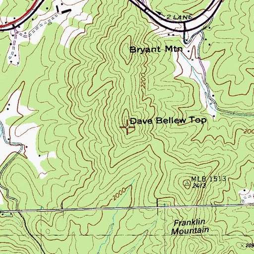 Topographic Map of Dave Bellew Top, NC