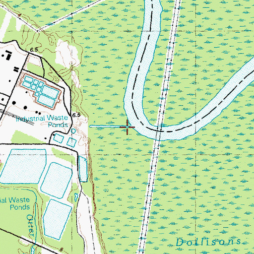Topographic Map of Dollisons Landing, NC