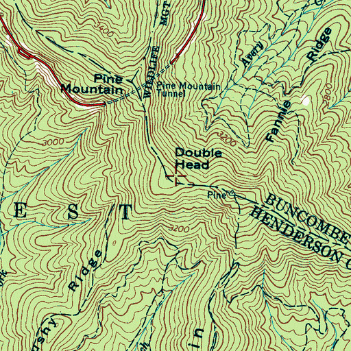Topographic Map of Double Head, NC
