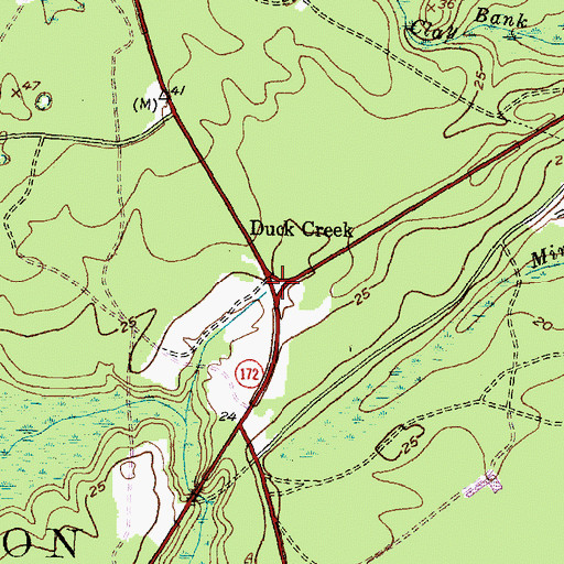 Topographic Map of Duck Creek, NC