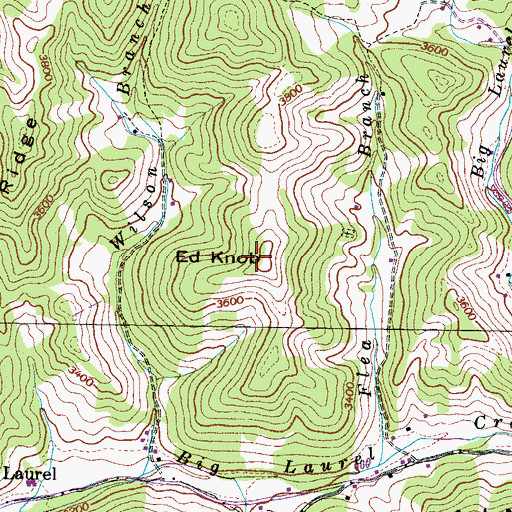 Topographic Map of Ed Knob, NC