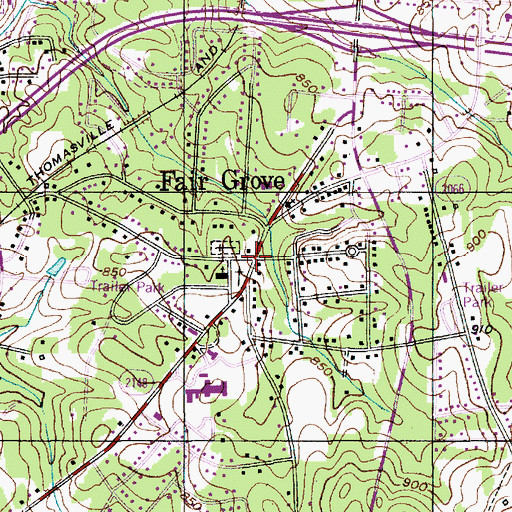 Topographic Map of Fair Grove, NC