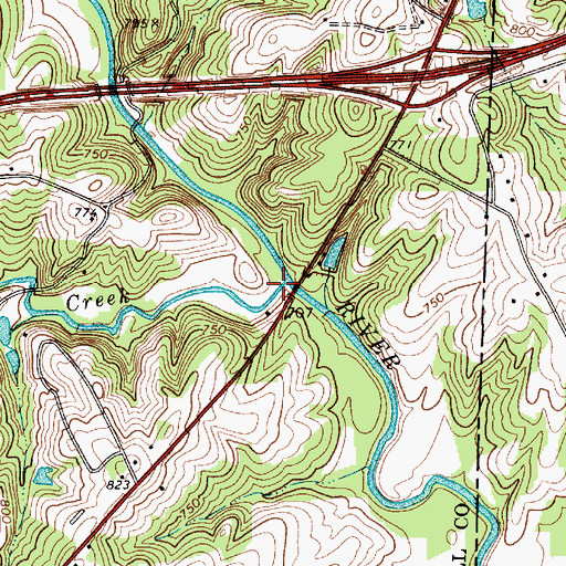 Topographic Map of Fifth Creek, NC