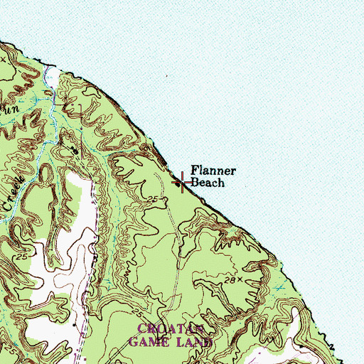 Topographic Map of Flanner Beach, NC