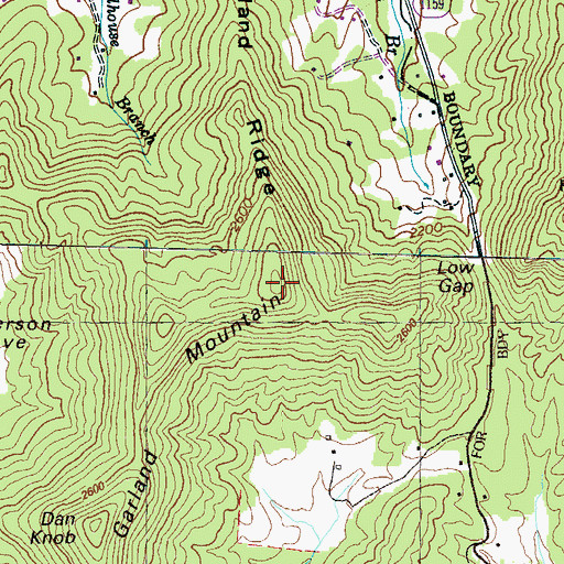 Topographic Map of Garland Mountain, NC