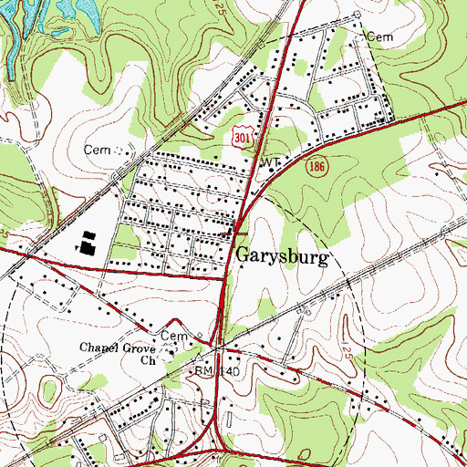 Topographic Map of Garysburg, NC