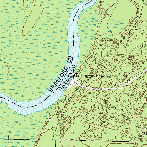 Topographic Map of Gatlington Landing, NC
