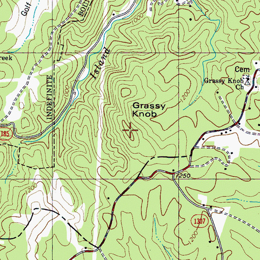 Topographic Map of Grassy Knob, NC