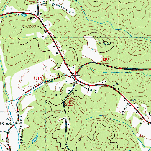 Topographic Map of Green Hill, NC
