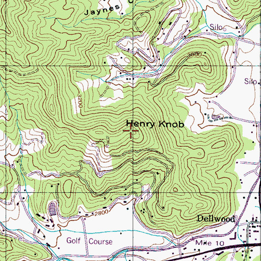 Topographic Map of Henry Knob, NC