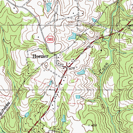 Topographic Map of Horner, NC