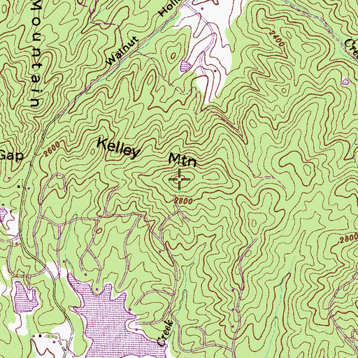 Topographic Map of Kelley Mountain, NC