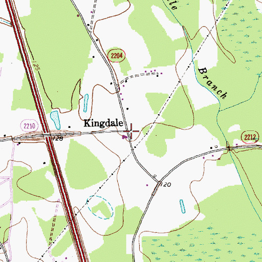 Topographic Map of Kingdale, NC