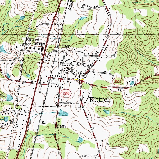 Topographic Map of Kittrell, NC