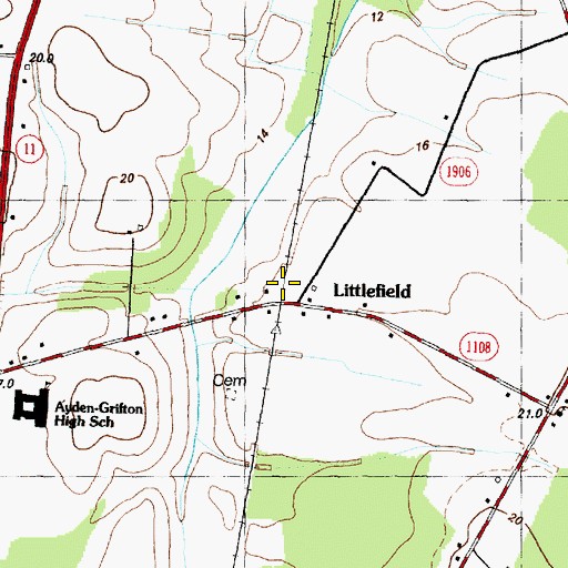 Topographic Map of Littlefield, NC