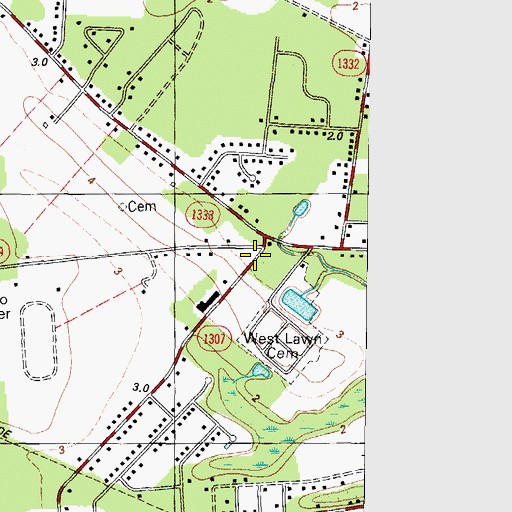 Topographic Map of Lumber Mill, NC