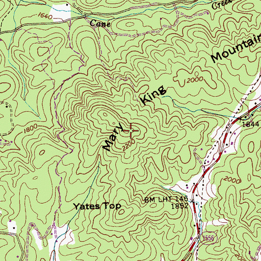 Topographic Map of Mary King Mountain, NC