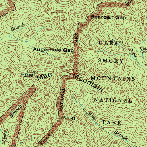 Topographic Map of Matt Mountain, NC