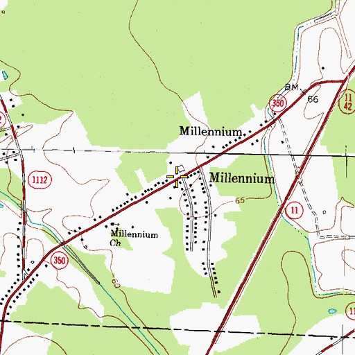 Topographic Map of Millennium, NC