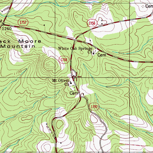 Topographic Map of Mount Olivet Church, NC