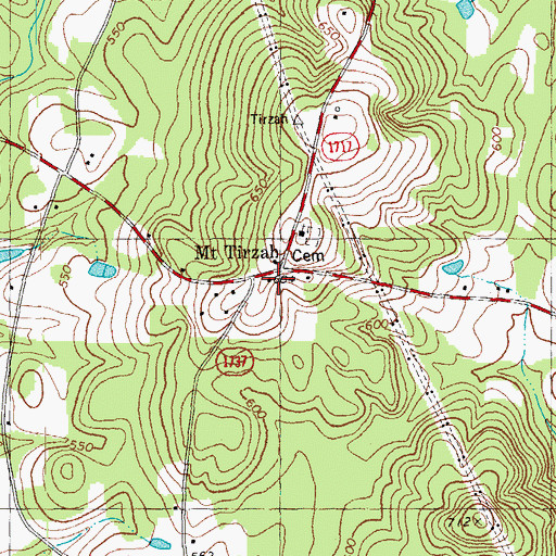 Topographic Map of Mount Tirzah, NC