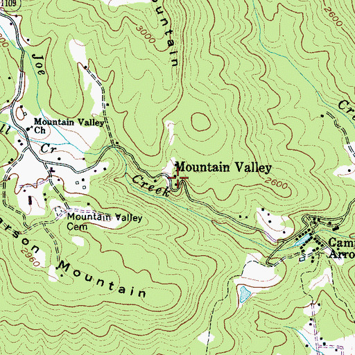 Topographic Map of Mountain Valley, NC