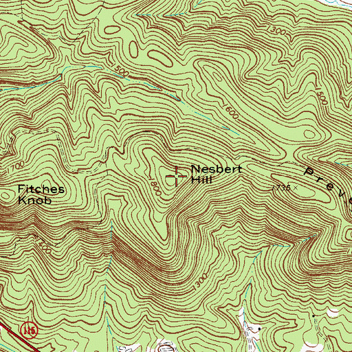 Topographic Map of Nesbert Hill, NC