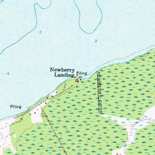 Topographic Map of Newberry Landing, NC