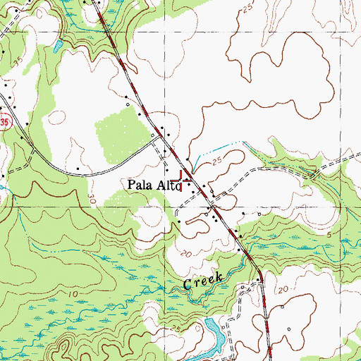 Topographic Map of Pala Alto, NC