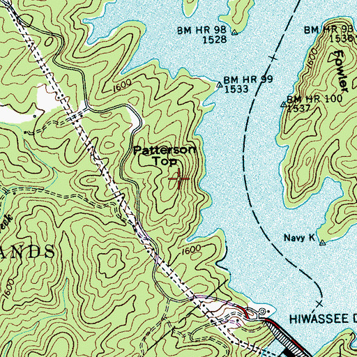 Topographic Map of Patterson Top, NC