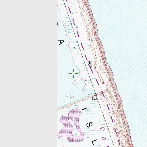 Topographic Map of Pea Island, NC