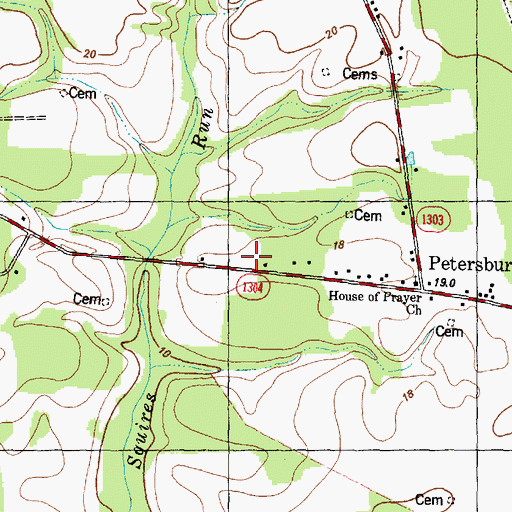 Topographic Map of Petersburg, NC
