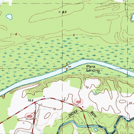 Topographic Map of Plank Landing, NC
