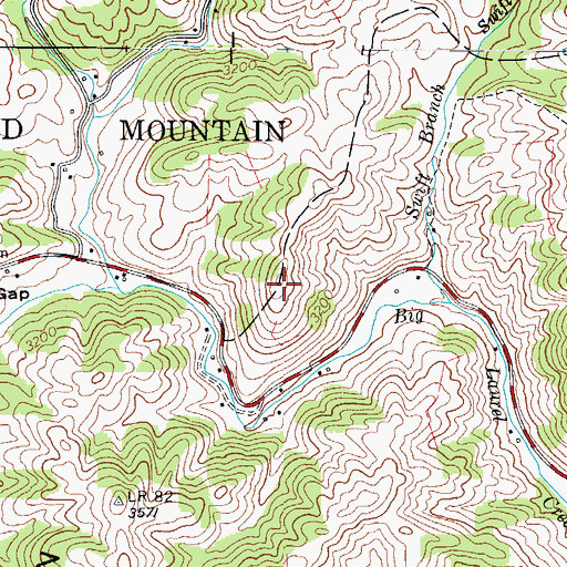 Topographic Map of Pond Mountain, NC