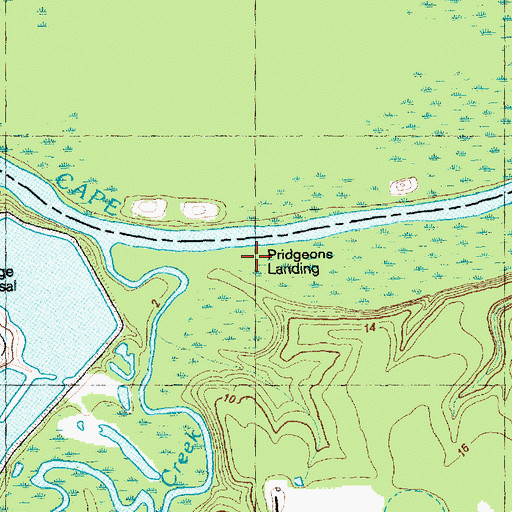 Topographic Map of Pridgeons Landing, NC