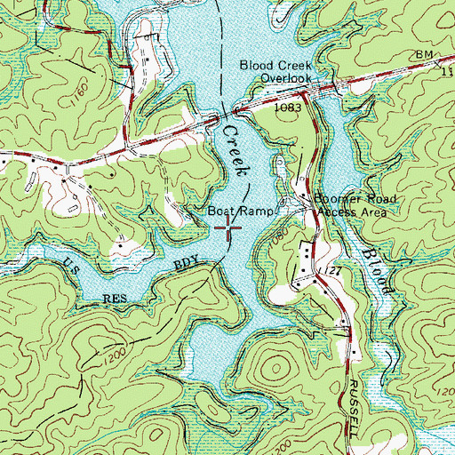 Topographic Map of Pumpkin Creek, NC
