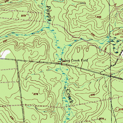 Topographic Map of Puppy Creek Ford, NC