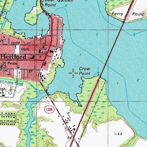 Topographic Map of Raccoon Creek, NC