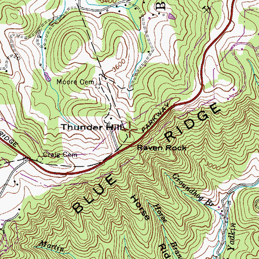 Topographic Map of Raven Rock, NC