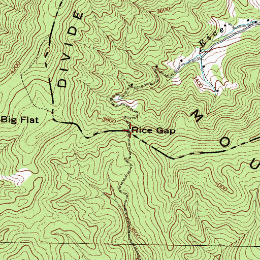 Topographic Map of Rice Gap, NC