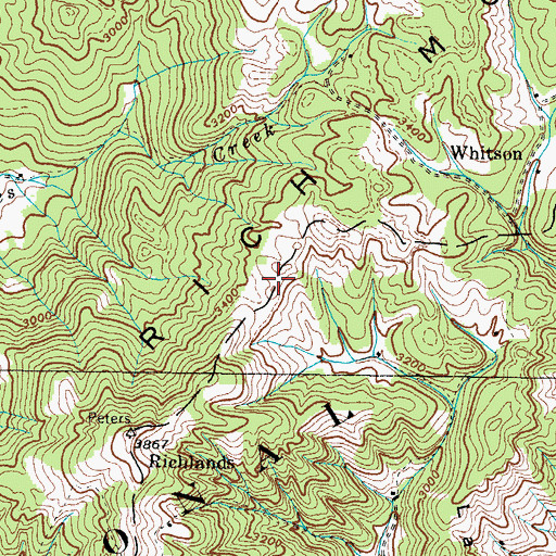 Topographic Map of Richlands, NC
